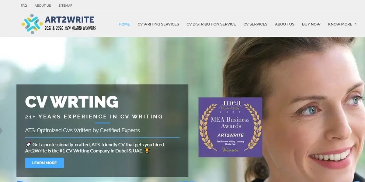 CV Writing Company website screenshot