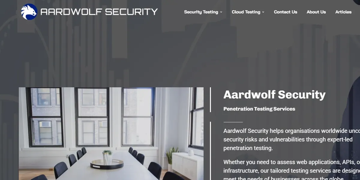 Cybersecurity Services Company website screenshot