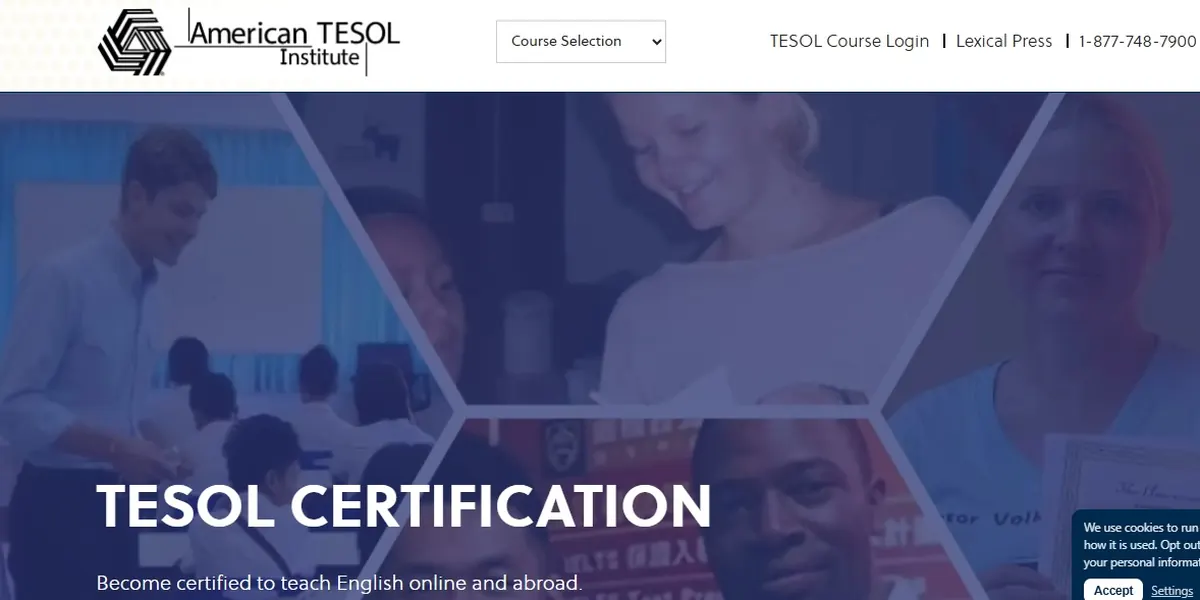 TESOL Certification Institute website screenshot