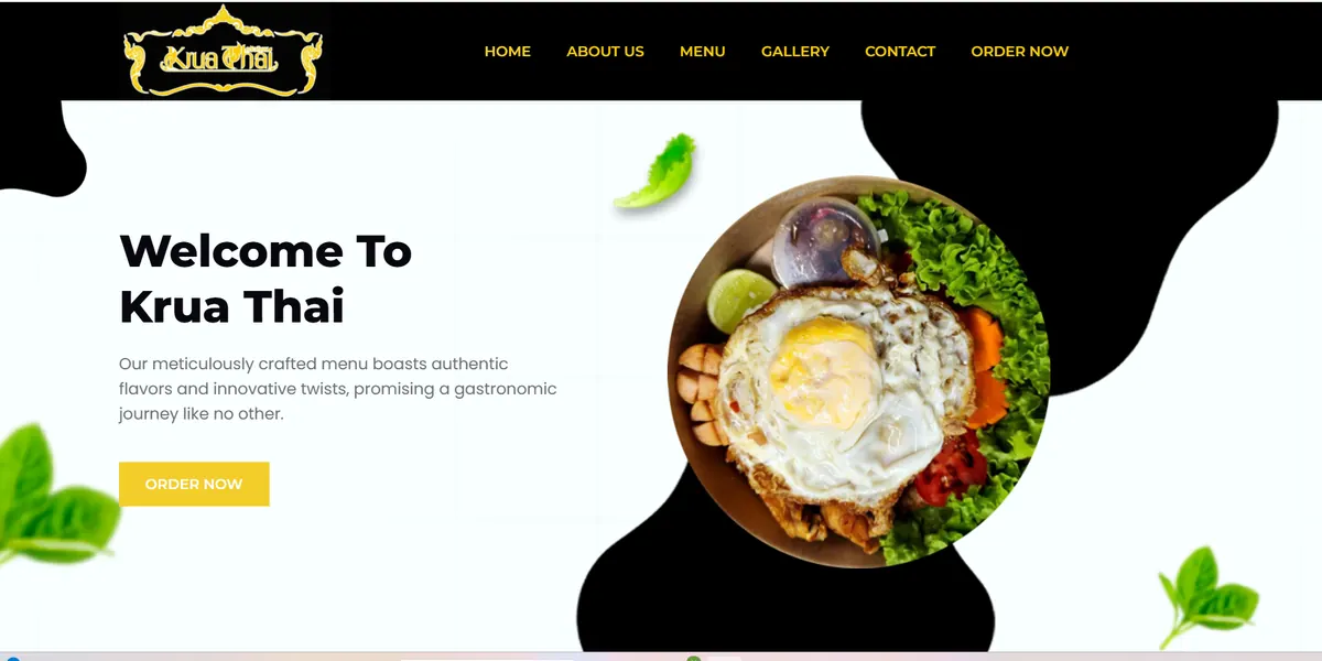 Thai Restaurant website screenshot